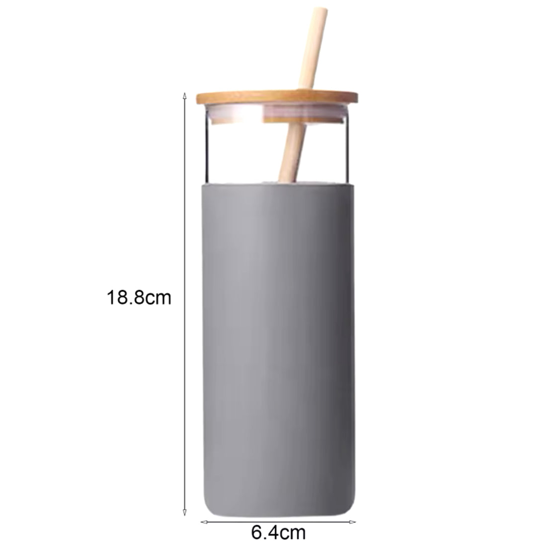 500ML Tumbler Glass Water Bottle, Silicone Bamboo Glass Cup with Straw, High Borosilicate Glass Water Bottle 500ML Tumbler Glass Water Bottle, Silicone Bamboo Glass Cup with Straw, High Borosilicate Glass Water Bottle